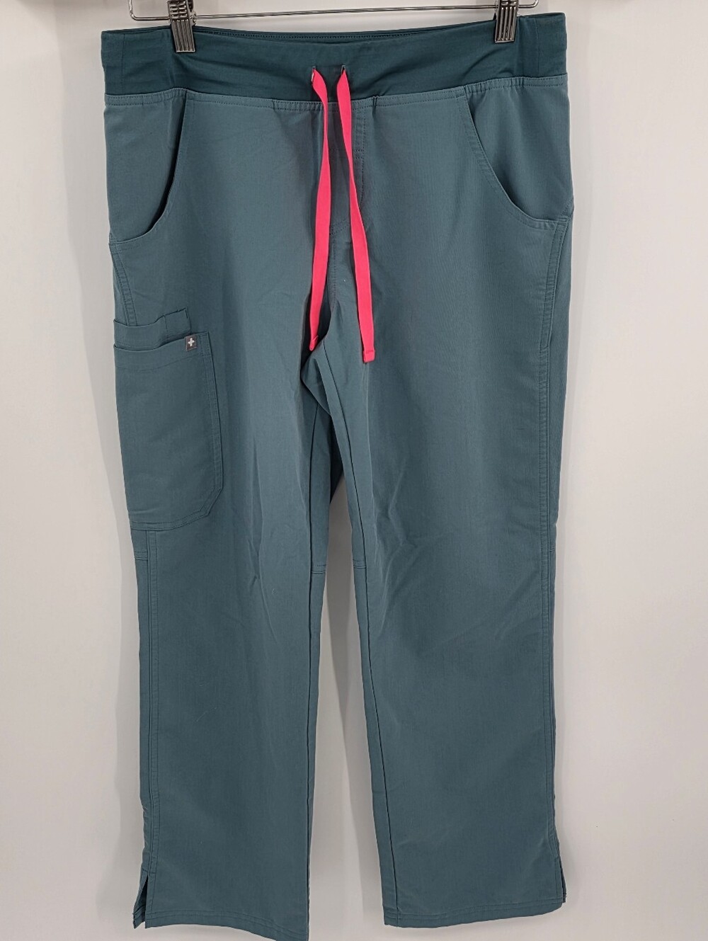 Figs Kade Straight Leg Scrub Pants Teal Blue Women's Small Petite